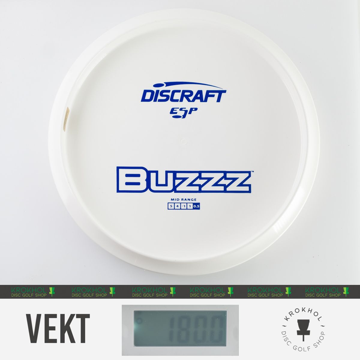 ESP Buzzz - Solid White Bottom Stamp - Krokhol Disc Golf Shop